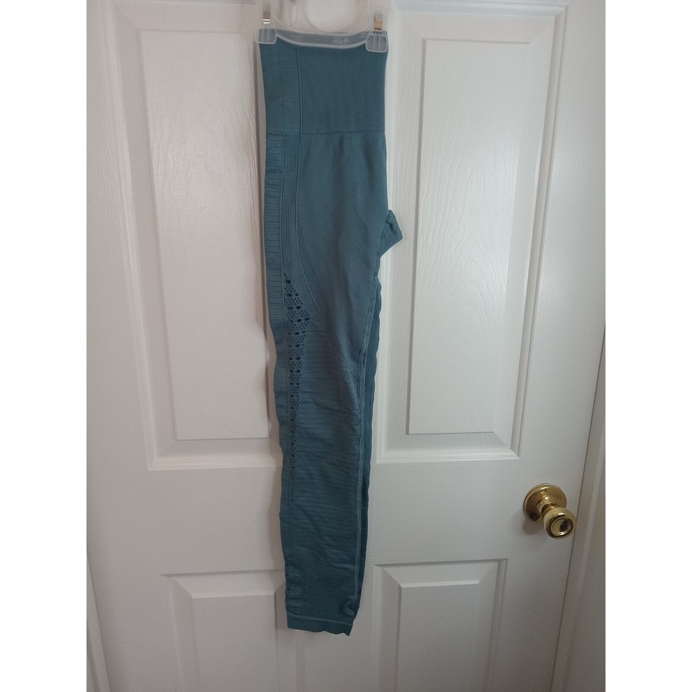 Gymshark Energy Seamless Leggings Blue‎ Size XSmall Activewear Fitness Cutouts - Picture 14 of 16